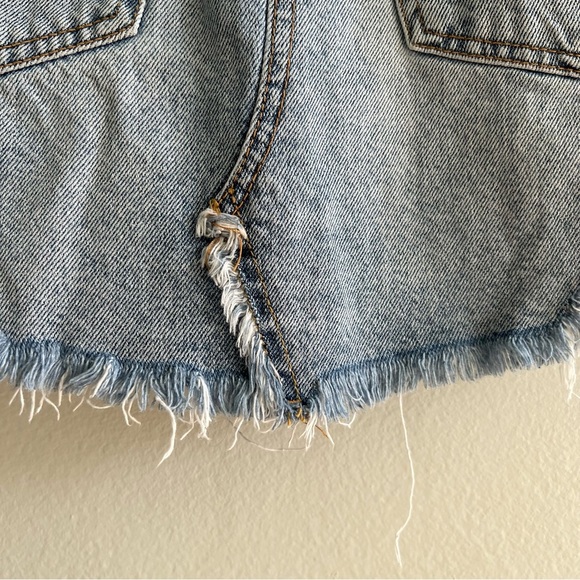 Free People Brea Cutoff Skirt in Mile High Blue Size 24 - Picture 7 of 16